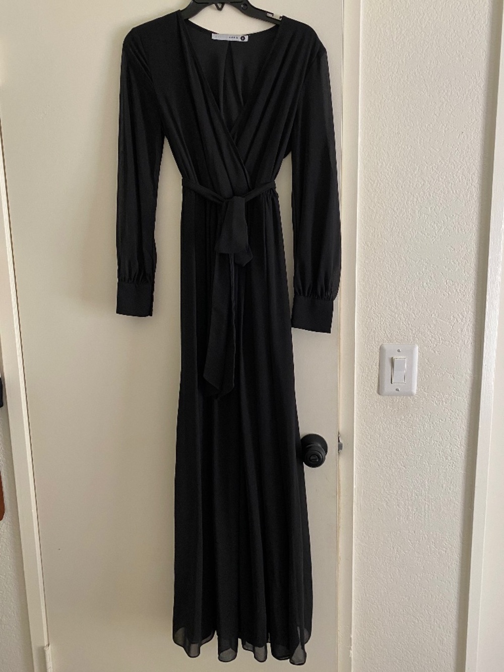 Baltic Born Black Wrap Maxi Dress with Long Sleeves - Picture 4 of 7